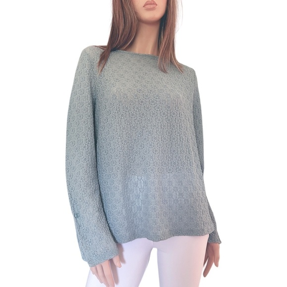 Nordstrom Treasure & Bond Blouse Top Textured Split Sleeve Cuff Cotton Blend - Picture 3 of 12